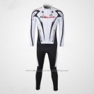 2010 Cycling Jersey Nalini Black and White Long Sleeve and Bib Tight