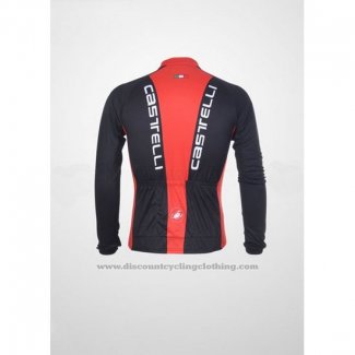 2011 Cycling Jersey Castelli Black and Red Long Sleeve and Bib Tight