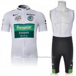 2011 Cycling Jersey Europcar Lider Green and White Short Sleeve and Bib Short