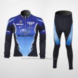 2011 Cycling Jersey Subaru Sky Blue and Black Long Sleeve and Bib Tight