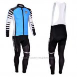 2013 Cycling Jersey Assos Sky Blue and Black Long Sleeve and Bib Tight
