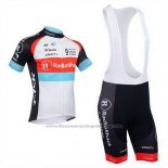 2013 Cycling Jersey Radioshack White and Black Short Sleeve and Bib Short