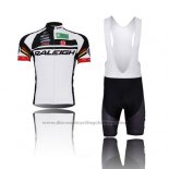 2013 Cycling Jersey Raleigh Black and White Short Sleeve and Bib Short