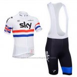 2013 Cycling Jersey Sky Champion Regno Unito White Short Sleeve and Bib Short