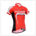 2014 Cycling Jersey Fox Cyclingbox Red and White Short Sleeve and Bib Short