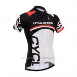 2014 Cycling Jersey Fox Cyclingbox White and Black Short Sleeve and Bib Short