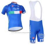 2016 Cycling Jersey Italy White and Blue Short Sleeve and Bib Short