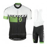 2016 Cycling Jersey Scott White and Green Short Sleeve and Bib Short