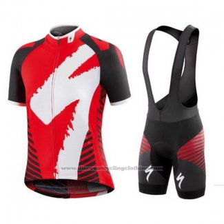 2016 Cycling Jersey Specialized Red and Black Short Sleeve and Bib Short