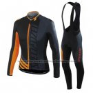 2016 Cycling Jersey Specialized Yellow and Black Long Sleeve and Bib Tight