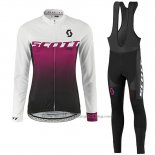 2016 Cycling Jersey Women Scott Red and White Long Sleeve and Bib Tight