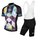 2017 Cycling Jersey Bianchi Milano Aviolo Black Short Sleeve and Bib Short