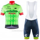 2017 Cycling Jersey Cannondale Drapac Green Short Sleeve and Bib Short