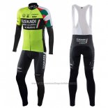 2017 Cycling Jersey Euskadi Black and Green Long Sleeve and Bib Tight