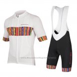 2018 Cycling Jersey Endura Graphics Pinstripe White Short Sleeve and Bib Short
