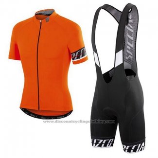2018 Cycling Jersey Specialized Orange Black Short Sleeve And Bib Short