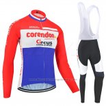 2019 Cycling Jersey Corendon Circus Red White Blue Long Sleeve and Bib Tight