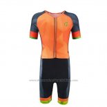 2019 Cycling Jersey Emonder-triathlon Orange Gray Black Short Sleeve and Bib Short