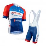 2020 Cycling Jersey Direct Energie Red Blue Short Sleeve And Bib Short