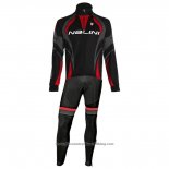 2020 Cycling Jersey Nalini Black Gray Red Long Sleeve And Bib Tight