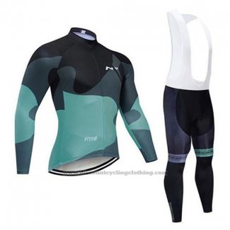 2020 Cycling Jersey Northwave Black Green Long Sleeve and Bib Tight