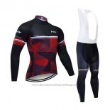 2020 Cycling Jersey Northwave Black Red Long Sleeve and Bib Tight