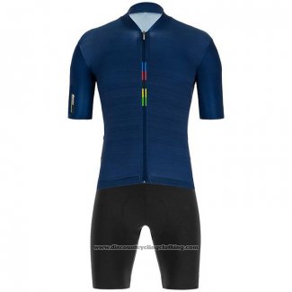 2020 Cycling Jersey UCI Deep Blue Short Sleeve And Bib Short