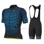 2022 Cycling Jersey ALE Bluee Black Short Sleeve and Bib Short