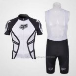 2011 Cycling Jersey Fox White and Black Short Sleeve and Bib Short