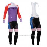 2014 Cycling Jersey Fox Cyclingbox Red and Purple Long Sleeve and Bib Tight
