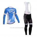 2014 Cycling Jersey Giant Sky Blue Long Sleeve and Bib Tight