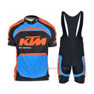 2015 Cycling Jersey Ktm Blue and Orange Short Sleeve and Bib Short