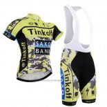 2015 Cycling Jersey Tinkoff Saxo Bank Black and Yellow Short Sleeve and Bib Short