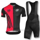 2016 Cycling Jersey Assos Red and Black Short Sleeve and Bib Short