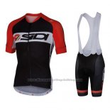 2016 Cycling Jersey Castelli SIDI Black and Red Short Sleeve and Bib Short