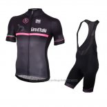 2016 Cycling Jersey Giro d'Italia Black and Red Short Sleeve and Bib Short