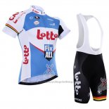 2016 Cycling Jersey Lotto Fix All White and Blue Short Sleeve and Bib Short