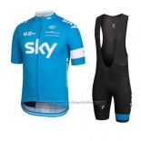 2016 Cycling Jersey Sky Sky Blue and White Short Sleeve and Bib Short
