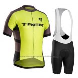 2016 Cycling Jersey Trek Bontrager Black and Yellow Short Sleeve and Bib Short