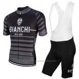 2017 Cycling Jersey Bianchi Milano Albatros Gray Short Sleeve and Bib Short