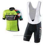 2017 Cycling Jersey Euskadi Green and Black Short Sleeve and Bib Short