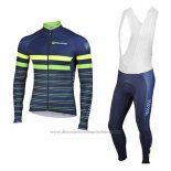 2017 Cycling Jersey Inverse Blue Long Sleeve and Bib Tight