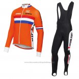 2017 Cycling Jersey Netherlands Orange Long Sleeve and Bib Tight