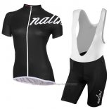 2017 Cycling Jersey Women Nalini Wave Deep Black Short Sleeve and Bib Short