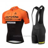 2018 Cycling Jersey Cervelo Orange and Black Short Sleeve and Bib Short