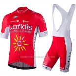 2018 Cycling Jersey Confidis Red Short Sleeve and Bib Short