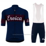 2018 Cycling Jersey Eroica Vino Dark Blue Short Sleeve and Bib Short