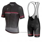 2018 Cycling Jersey Specialized Black Grayn Red Short Sleeve And Bib Short