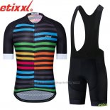 2019 Cycling Jersey Etixxl Black Blue Short Sleeve and Bib Short