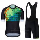 2019 Cycling Jersey Etixxl Black Green Blue Short Sleeve and Bib Short